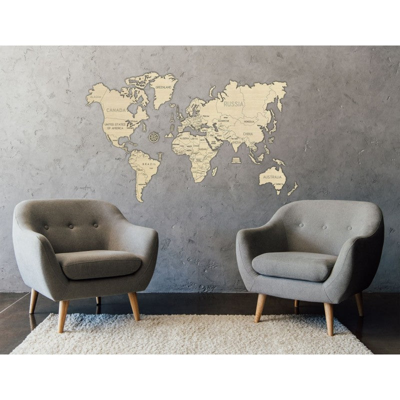 Harta lumii puzzle 3D de perete (XL)