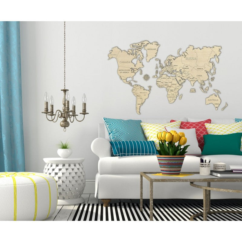 Harta lumii puzzle 3D de perete (XL)
