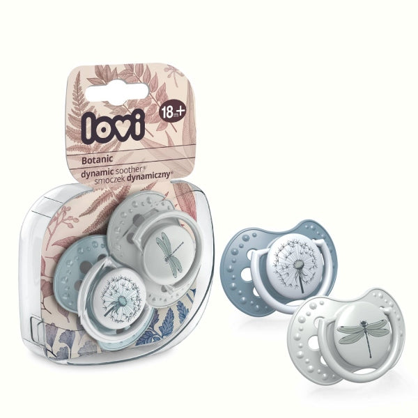 LOVI Suzeta Silicon Dynamic 18+ m 2 pcs Botanic baiat Infant.ro