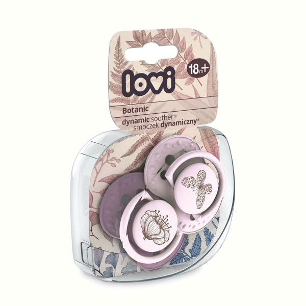 LOVI Suzeta Silicon Dynamic 18+ m 2 pcs Botanic fata Infant.ro