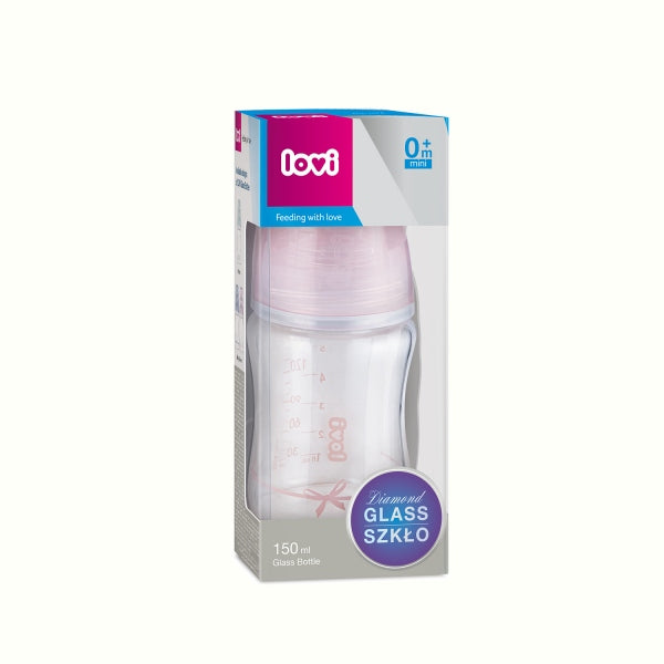 Biberon sticla Diamond Glass Lovi - 250 ml și 150 ml