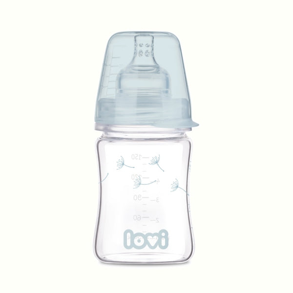 LOVI Biberon sticla DIAMOND GLASS 150 ml Botanic Infant.ro