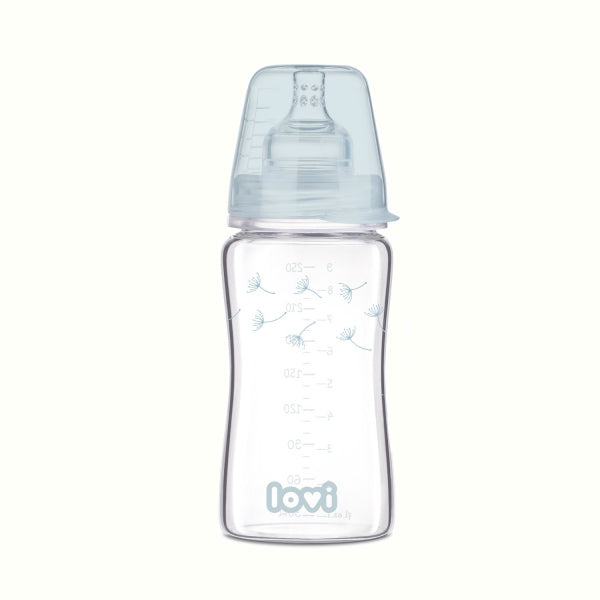 LOVI Biberon sticla DIAMOND GLASS 250 ml Botanic Infant.ro