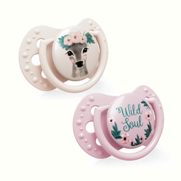 LOVI Suzeta Silicon Dynamic 0-2M 2 PCS Wild Soul fata Infant.ro