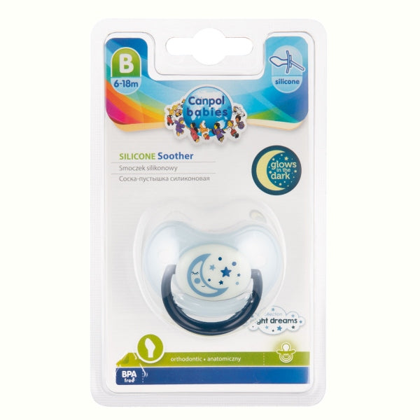 Canpol Babies Suzeta Ortodontica Din Silicon 6-18 Luni 1 Buc Night Dreams