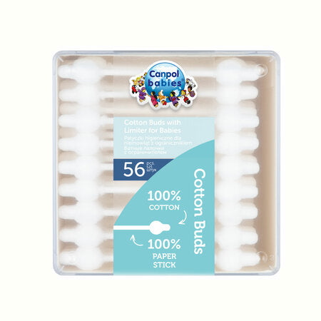 Canpol Babies Betisoare De Urechi Din Bumbac Cu Limitator Pentru Bebelusi 56 Pcs Infant.ro