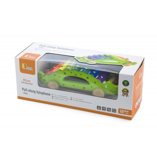 Jucarie de tras Xilofon Crocodil, Viga - Imagine 3