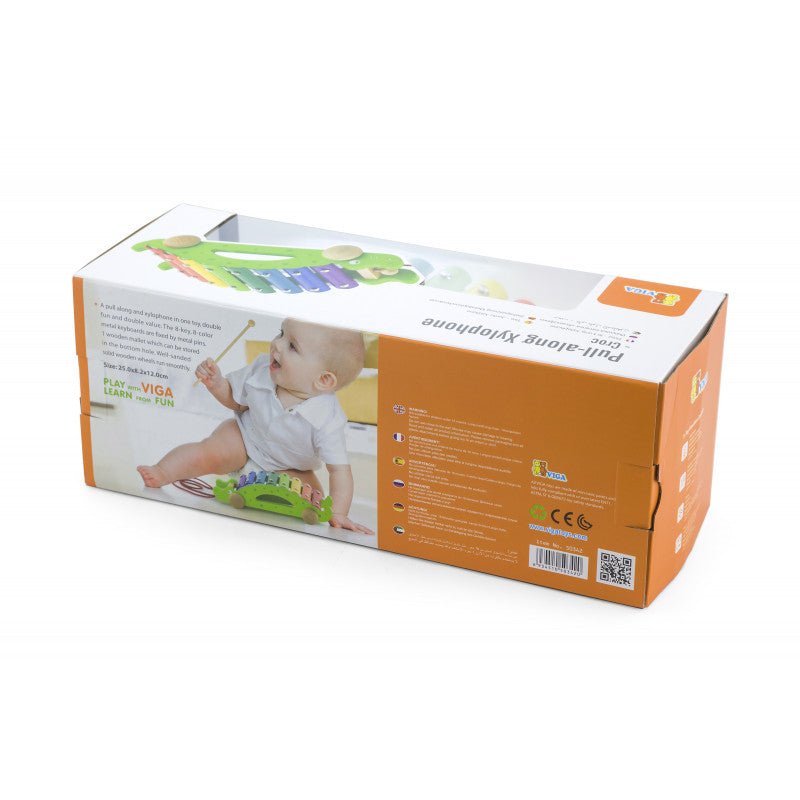 Jucarie de tras Xilofon Crocodil, Viga - Imagine 4