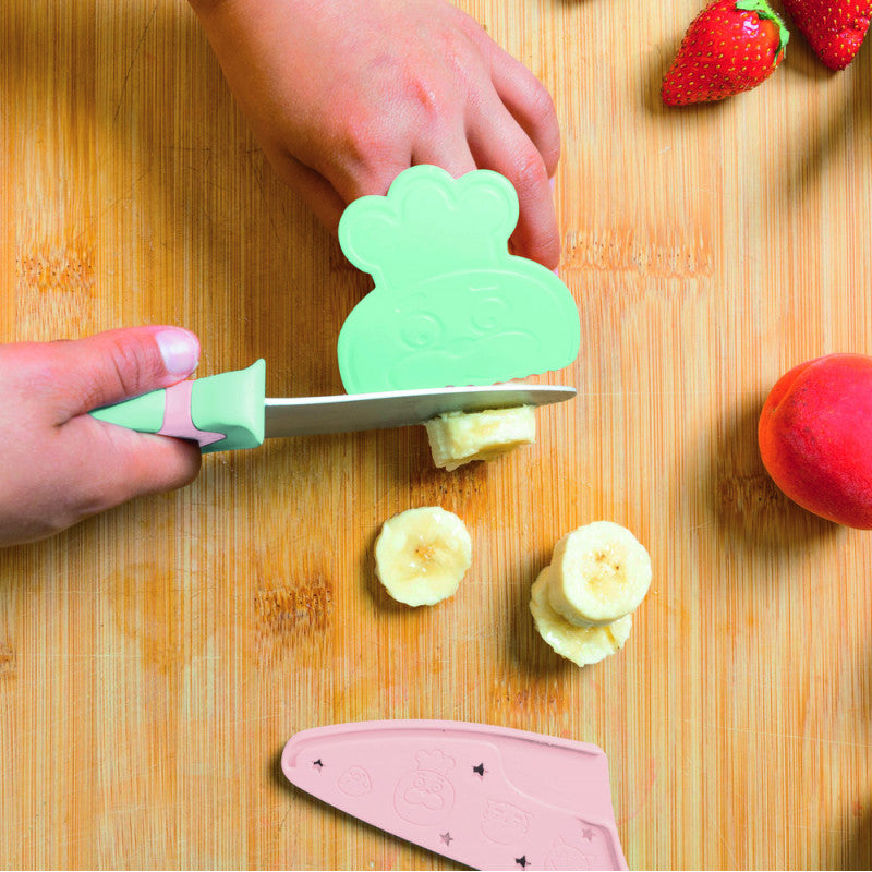 Kit cutit de Bucatar pentru Copii, Roz si Verde pastel, Chefclub Kids - Imagine 4