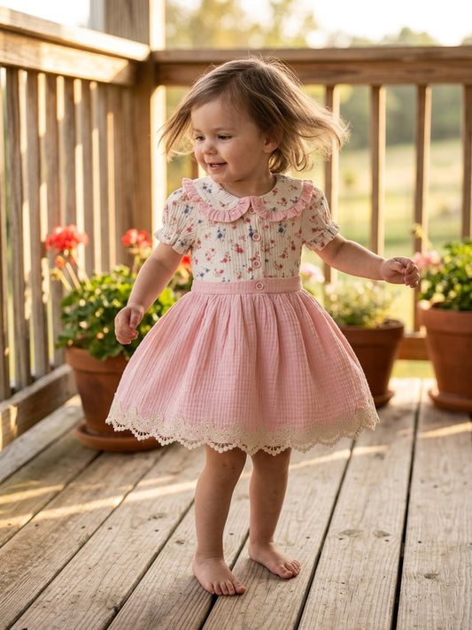 Rochie bebe cu guler volanat și dantelă ivory 2 ANI [ps:ac9f858e-8ea4-47e9-ab5e-3b4f484d5b22]