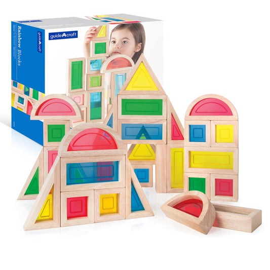 Rainbow Blocks Guidecraft - Blocuri Senzoriale cu Sclipici - Set 30 buc [ps:f54b3a0c-b9b5-49fe-95b5-c2926de47f93]