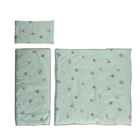 Set Lenjerie Cărucioare Iarnă Lorelli, 4 Piese, Grey Sky - Friends Green [ps:dd6b56c3-8c12-4d21-aec2-0787c35397ed]