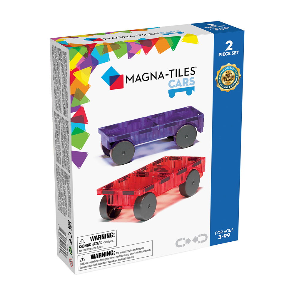 MAGNA-TILES Extensie 2 Mașinuțe Galben și Verde - Mov si Rosu [ps:676e09f5-12cc-490d-b379-d2b172122ad0]