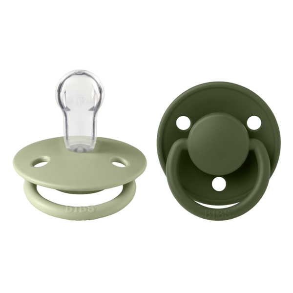 Set 2 Suzete BIBS De Lux Silicon, Rotunde, Sage/Hunter Green - Sage [ps:920aa491-6e1f-463a-a3a7-276ce549a057]
