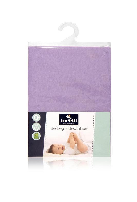 Cearsaf Pat Jersey Lorelli, 60 x 120 cm, Alb - Violet [ps:2f3951fb-06e2-4071-9355-eae0eb3c122d]
