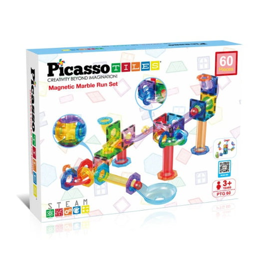 PICASSO TILES Circuit pentru bile, magentic, set de constructie, 60 piese [ps:adb57565-3e25-4032-8137-512c99582707]