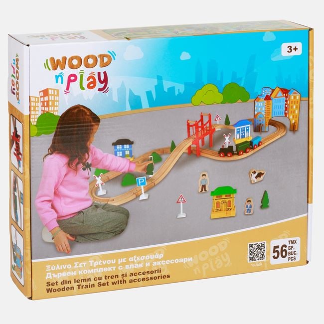Set Tren din Lemn cu Sine și Accesorii Jumbo - Default Title [ps:ed9916d7-0a7d-42f4-bab5-b6da3291d4c6]