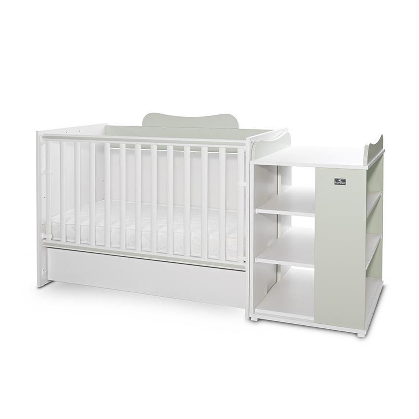 Pătuț Modular Multifuncțional Lorelli Multi, White Orchid - White Milky Green [ps:123a4981-2051-4cb2-9e5f-0a3c0ff15f4c]