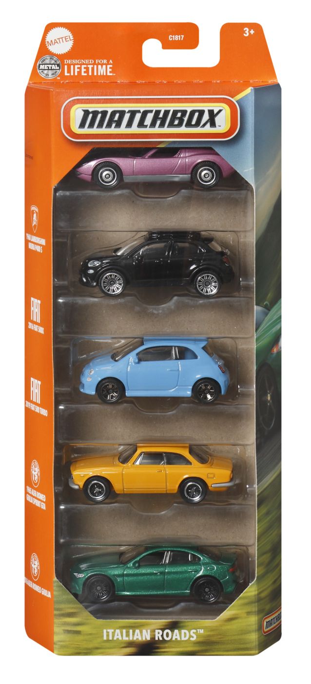 Set 5 Mașinuțe Metalice Matchbox Italian Roads, Scara 1:64 - Default Title [ps:e57cc2dd-6929-4451-aa0f-f4d9538b59da]