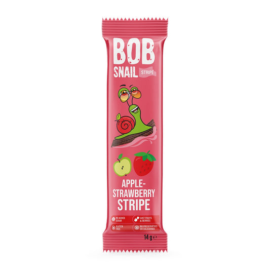 BOB SNAIL Stripe, Banda din fructe, gustare din fructe, cu mere si capune, 14 g [ps:134582e8-82fc-41a6-806c-502b41ba574e]