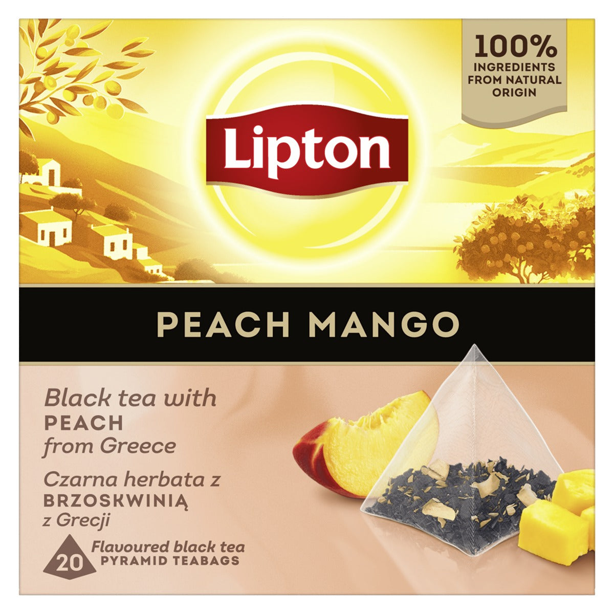 LIPTON Mango si Piersica, ceai, Negru, 20 pliculete piramidale [ps:9a7897fb-eeb0-45c9-849b-6af10694d9f1]