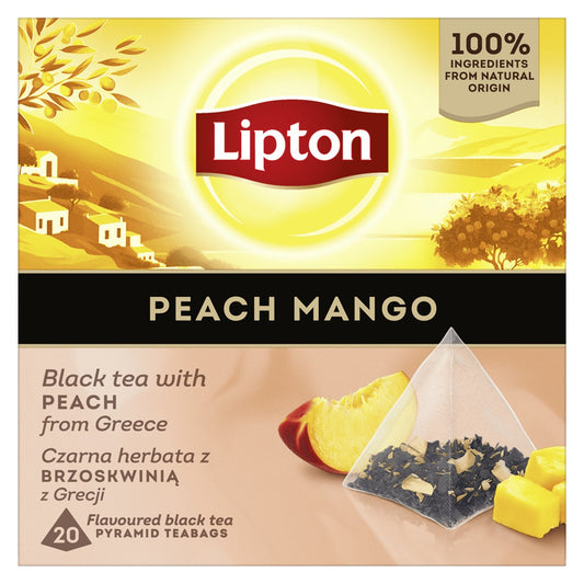 LIPTON Mango si Piersica, ceai, Negru, 20 pliculete piramidale [ps:9a7897fb-eeb0-45c9-849b-6af10694d9f1]