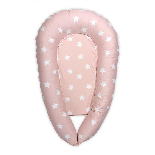 Baby Nest 3in1 Lorelli, Bumbac Ranforce, Grey - 110x70 cm - Stars Pale Blush [ps:45045e65-a43f-4ac0-94d7-afd649d142cf]