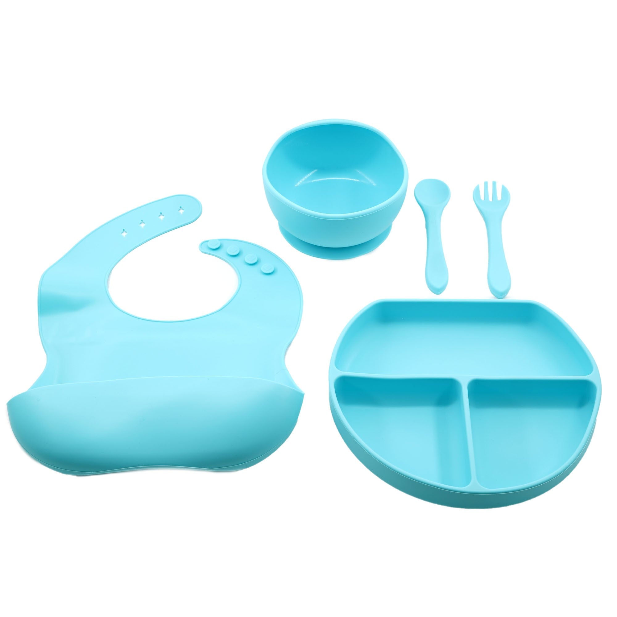 Set Diversificare Silicon Flippy 5 Piese, Galben - Albastru [ps:9f629531-935e-4722-83d9-d95e1a42fc0d]