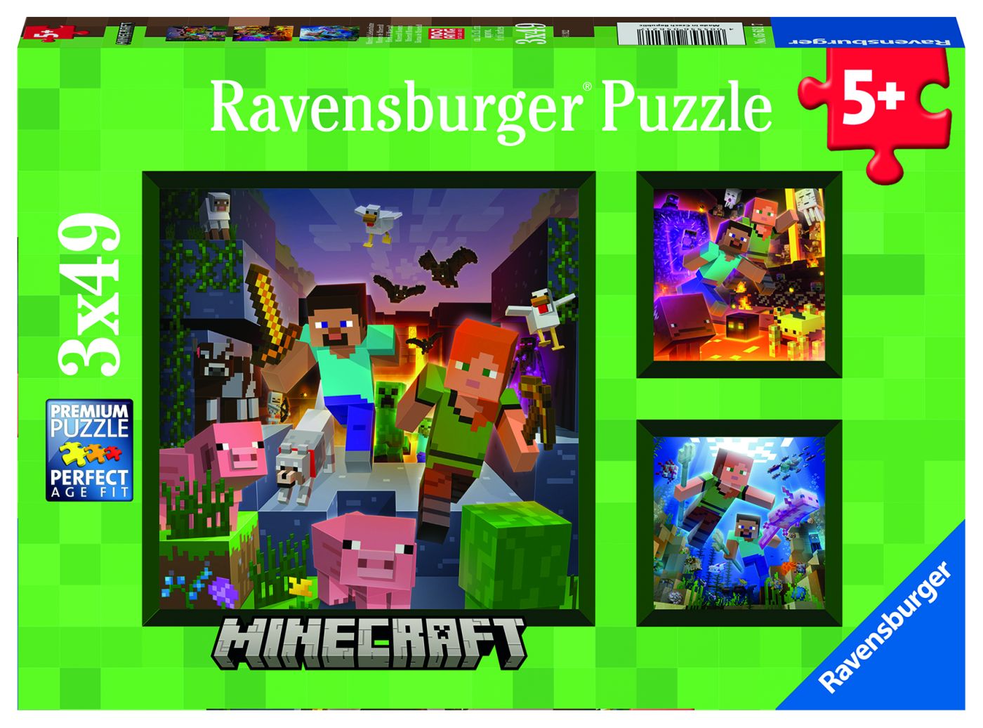 Puzzle Minecraft 3x49 Ravensburger - Set de 3 Puzzle-uri - Default Title [ps:26fefd9c-9c24-4870-8ba8-02e3e2ad0b14]
