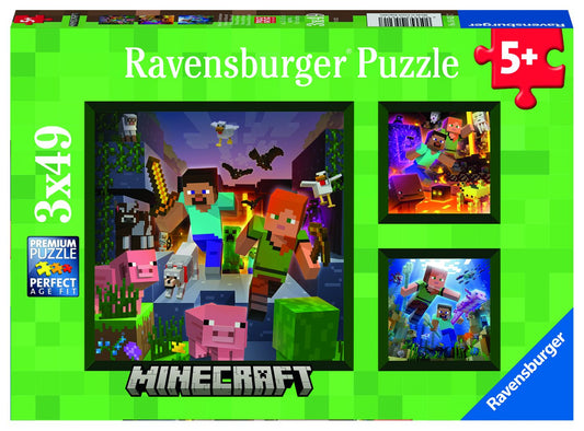 Puzzle Minecraft 3x49 Ravensburger - Set de 3 Puzzle-uri - Default Title [ps:26fefd9c-9c24-4870-8ba8-02e3e2ad0b14]