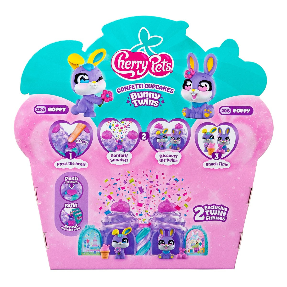 Cherry Pets Confetti Cupcakes Iepurași - Set Joacă 2 - Default Title [ps:ac506905-4648-4d70-9e6c-abbc04e58c5c]