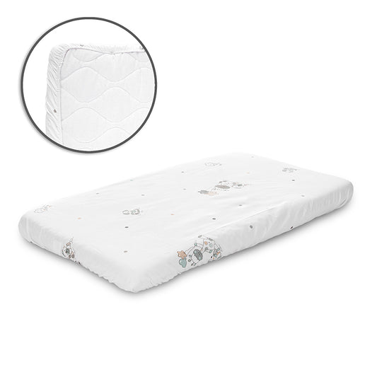 Cearceaf Patut Lorelli, 98x65 cm, Bumbac Ranforce, Rose Sky - White Giraffe [ps:351627ef-a79b-49d7-92a8-ed8aa284706f]