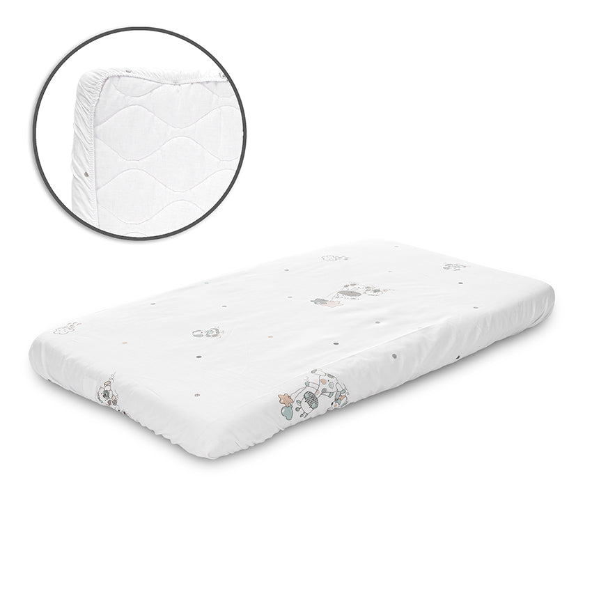 Cearceaf Patut Lorelli, 98x65 cm, Bumbac Ranforce, Rose Sky - White Giraffe [ps:351627ef-a79b-49d7-92a8-ed8aa284706f]