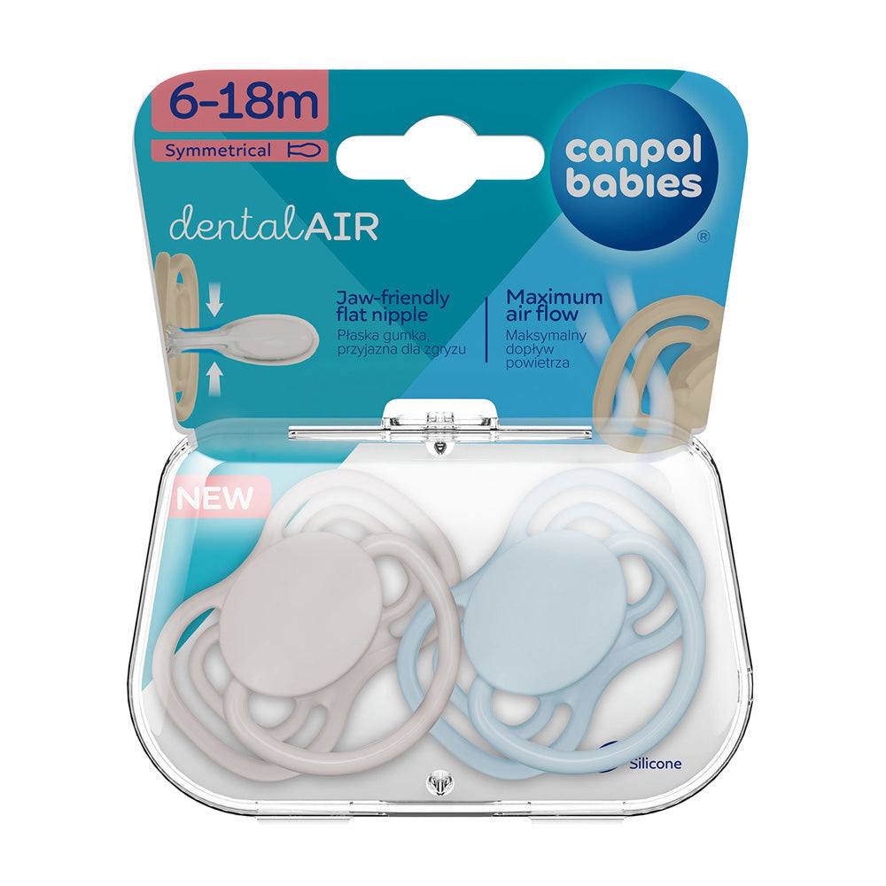 Suzeta simetrica din silicon 6-18m Dental Air Nude 2 Pcs 23/226_Blu [ps:7cbaea1d-0362-4f7e-8bf1-08cf5729ae35]