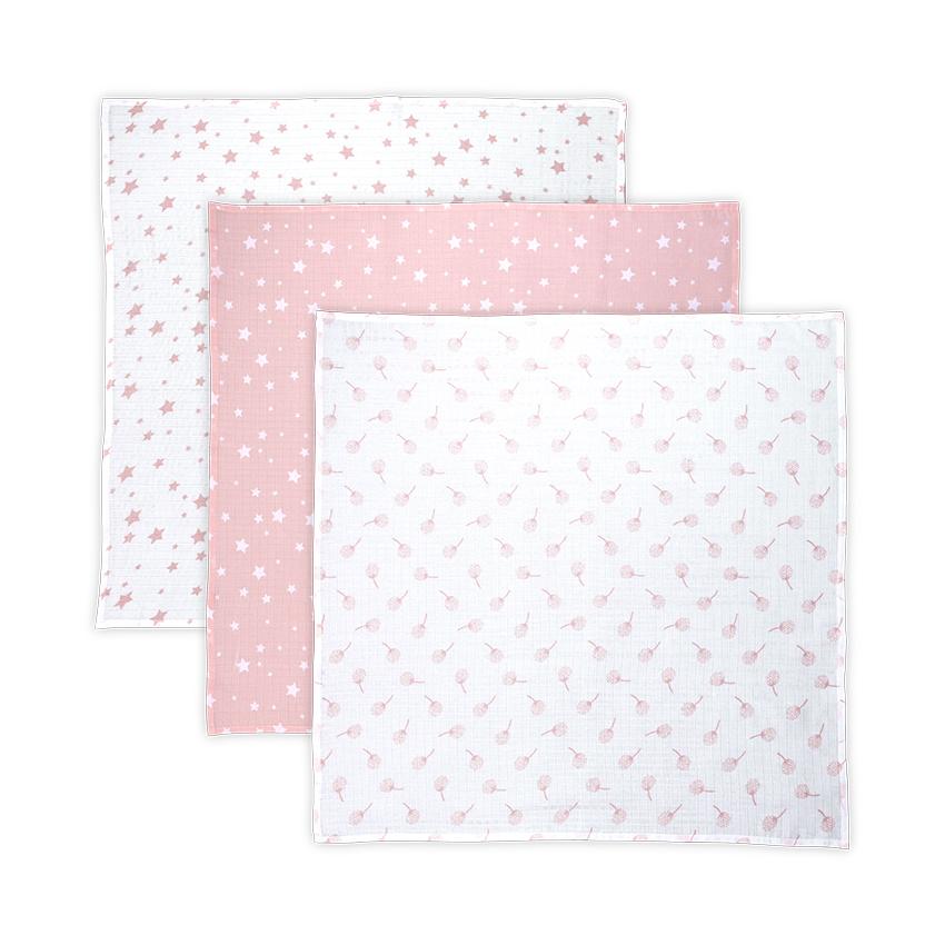 Set 3 Scutece Muselin Lorelli 80x80 cm, Mellow Rose Mix - Mellow Rose Mix [ps:9bfc73b6-e315-4428-89f5-bb7c89e10fb6]