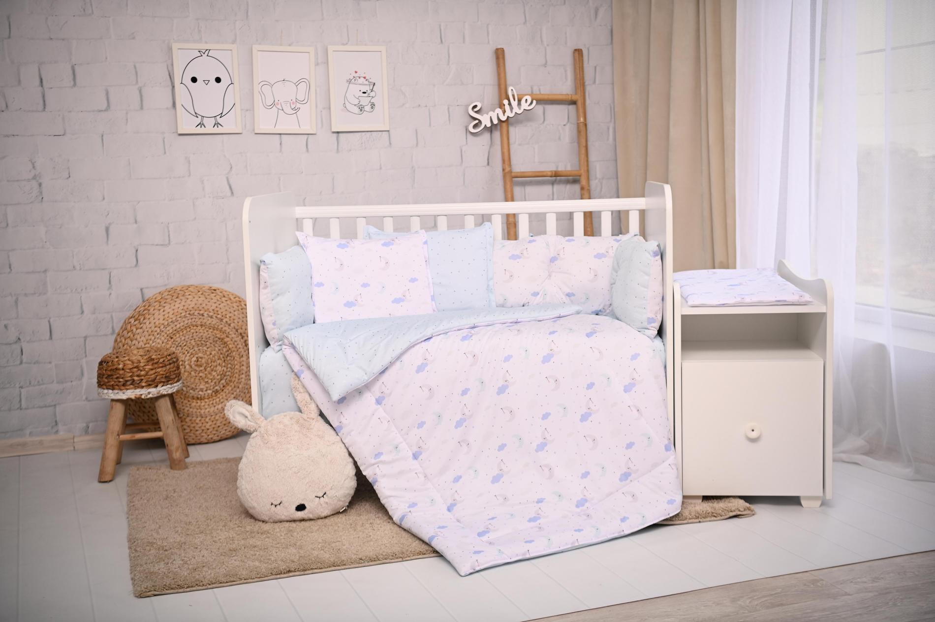 Set Lenjerie Pat Bebe Lorelli Trend Little Rabbits Grey - Albastru [ps:08ad927f-211c-407d-acf9-0382166fff1f]