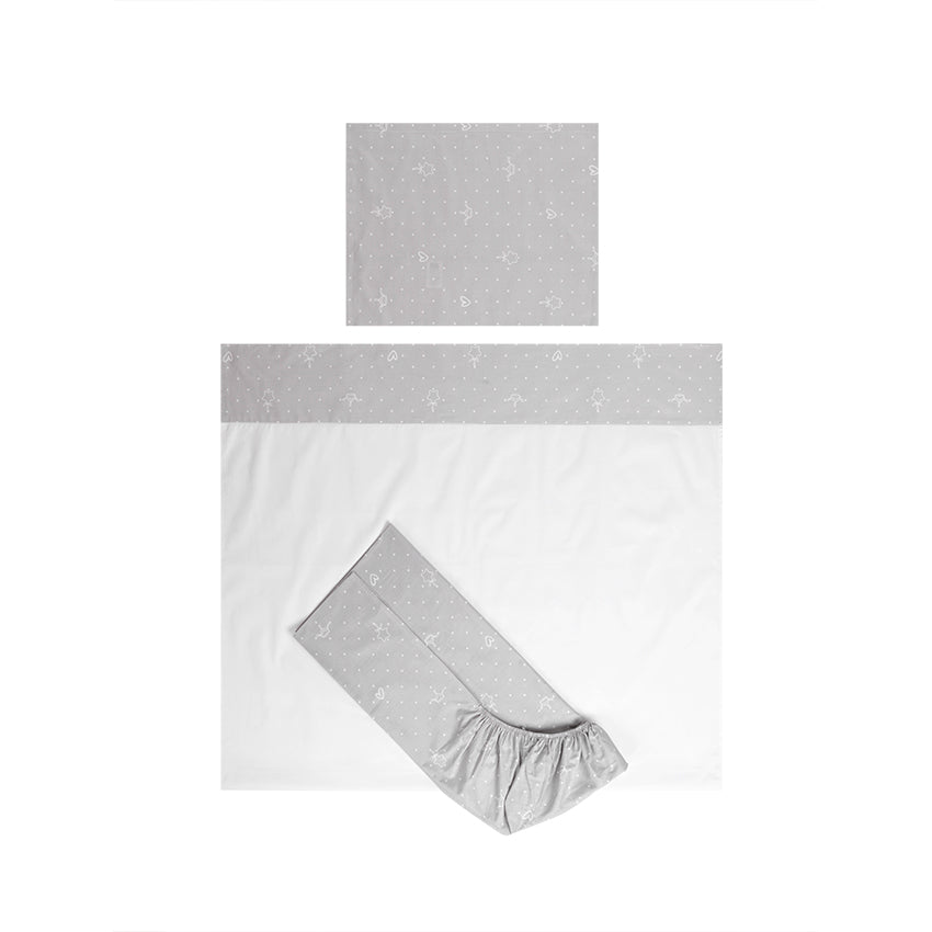 Set Lenjerie Pătuț Lorelli Tiny Dream 60x120, Giraffe White - Bear Grey [ps:8e7e6875-d1d4-4bcb-9be8-007109c0775d]