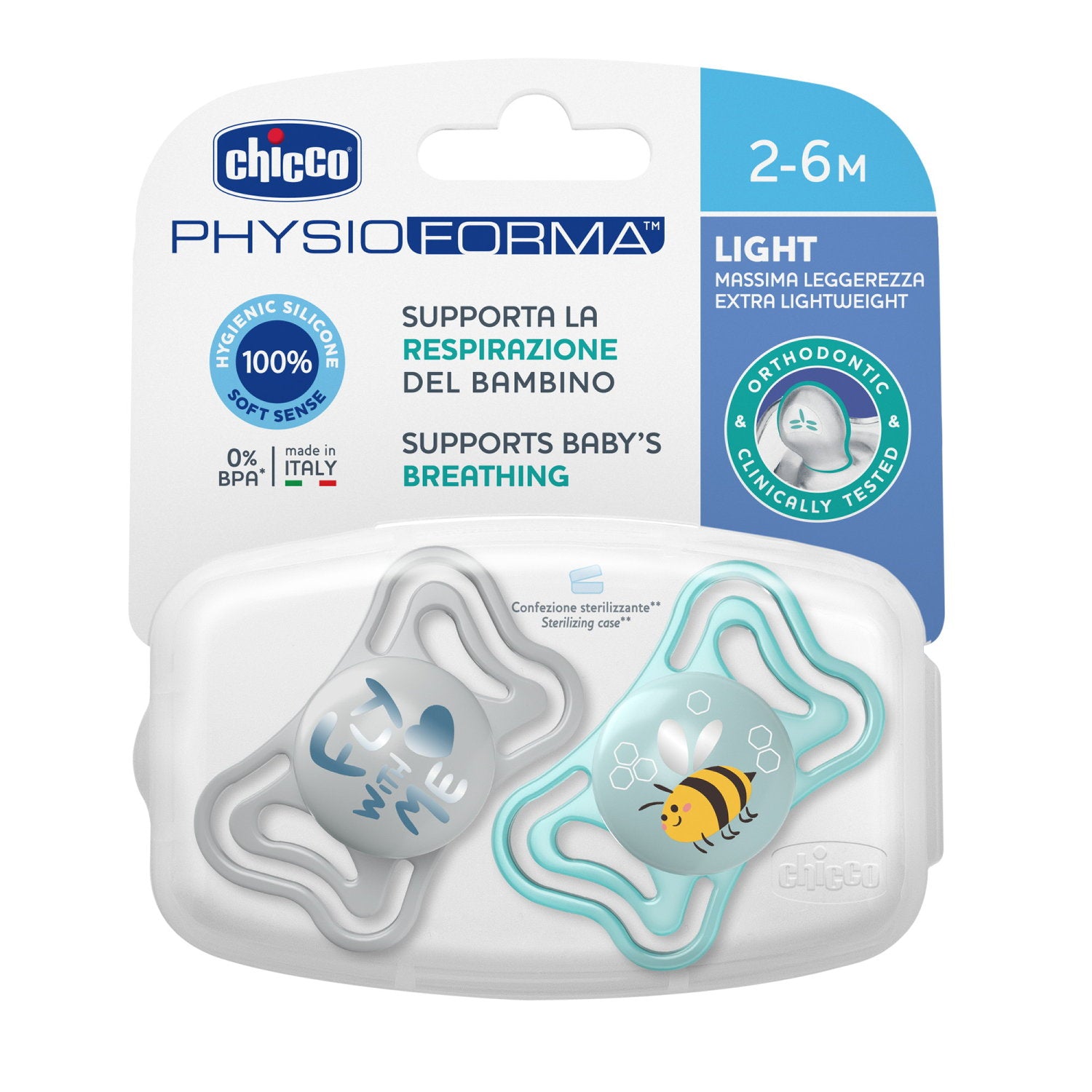 Suzeta Chicco PhysioForma Light, 2bucati, albastre, 2-6luni - Albastre [ps:0c7e04cf-5030-43b1-8ad1-253dd0c874c8]