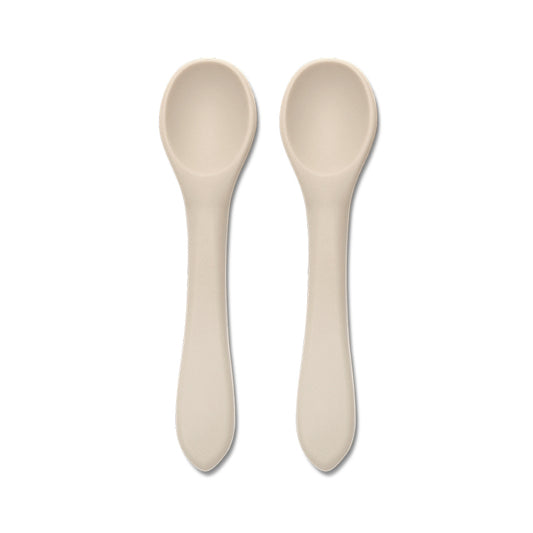 Set 2 Lingurițe Silicon Natural Lorelli, 6 luni+, Fresh - Beige [ps:b95a0175-285a-4c59-b4b5-02fcee6e4b51]