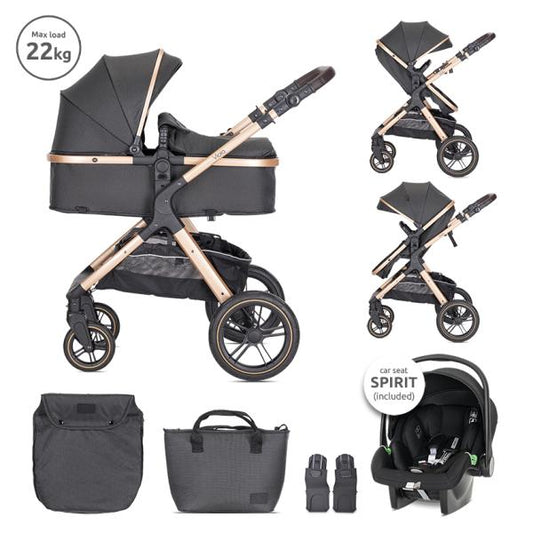 Set Cărucior 3în1 Lorelli Viola, Coș Auto Spirit, Negru - Black [ps:1b04e1f0-cec6-458f-b4a1-b1bd30d30d56]