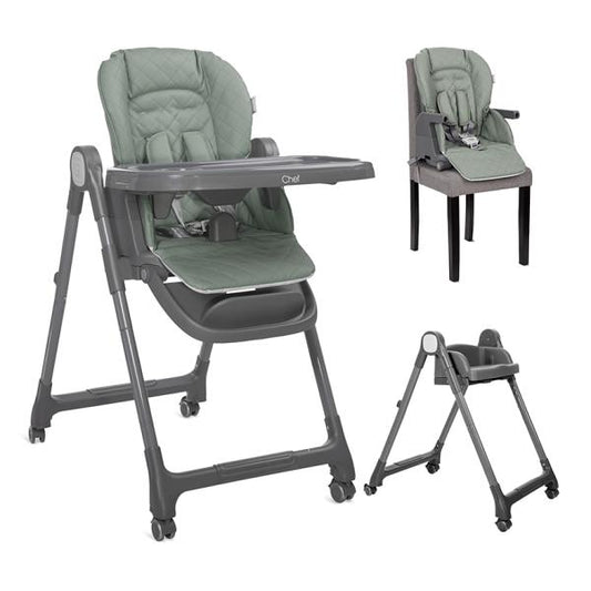 Scaun Masa Inalt 3 in 1 Lorelli Chef, Beige Leather - Green Leather [ps:e6fc216a-9878-47d8-8fb6-95b931275401]