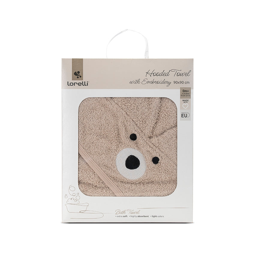 Prosop Baie Bebe cu Glugă Lorelli, Bumbac, Alb, 90x90 cm - Soft Beige [ps:4549f240-88c2-4313-bb8b-0107910c1e8d]