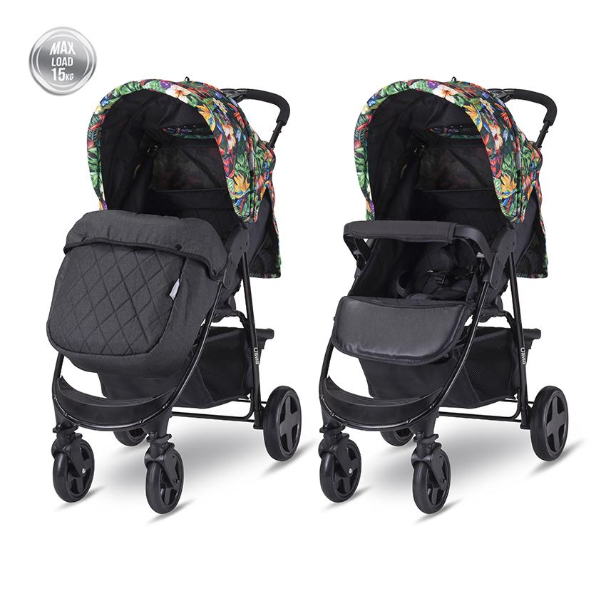 Cărucior Sport Lorelli Olivia Basic, Cool Gri - Husă Inclusă - mulricolor tropical [ps:8f8411c5-5d9a-47bc-83cd-cb2d8a4694d5]