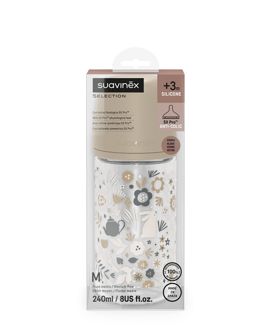 WONDERLAND BIBERON DE STICLĂ 240ML SXPRO DEBIT MEDIU LIBERTY BEIGE [ps:0ecf75ae-6463-4568-8b6b-82ee25976d5a]