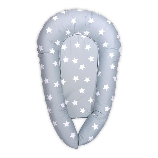 Baby Nest 3in1 Lorelli, Bumbac Ranforce, Grey - 110x70 cm - Stars Grey Mist [ps:75684fc3-7d68-4f97-84a0-d3c187267a8d]