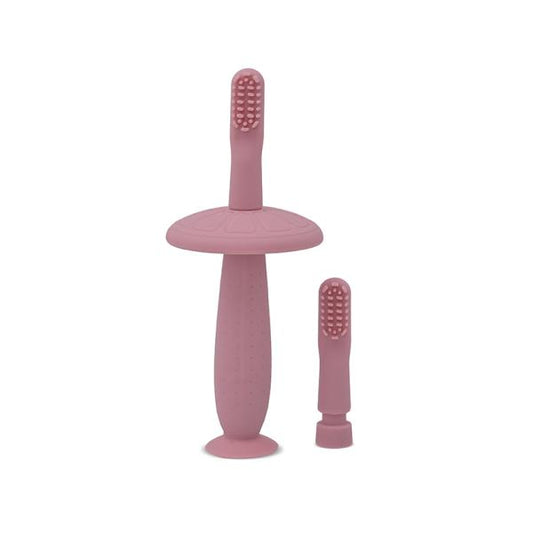 Periuta de dinti silicon Lorelli 6 luni+, Moonlight Blue - Blush Pink [ps:df982839-9046-479d-a771-970647fcc88f]