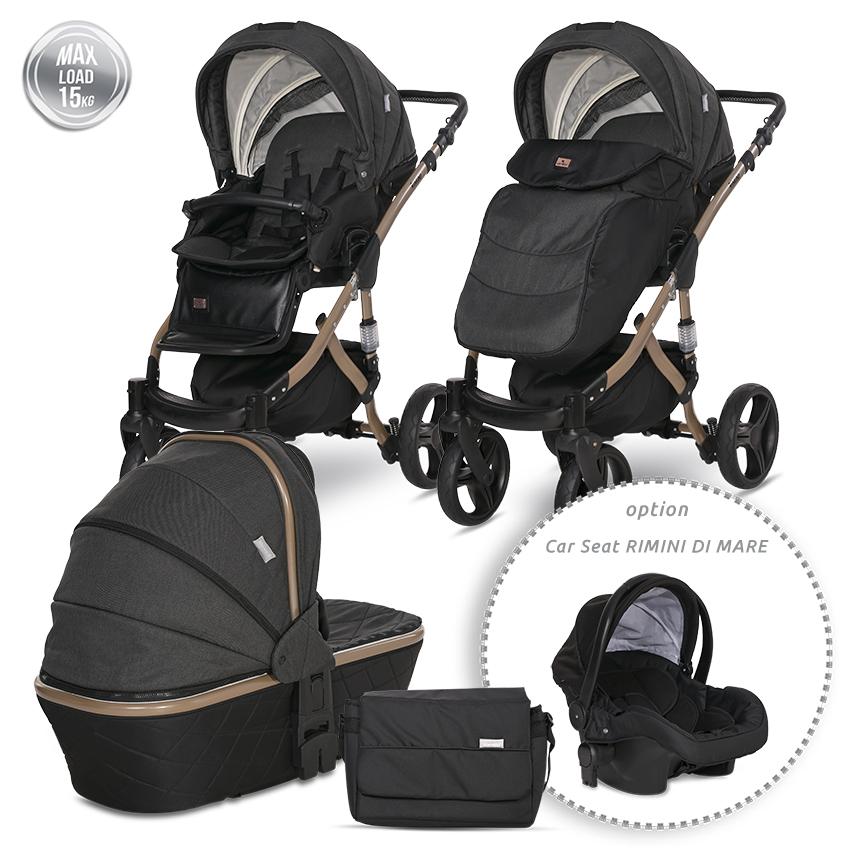 Cărucior Set Lorelli Rimini Premium, Galben-Negru - Negru [ps:41da0497-6379-43e5-a432-c9bb9a2c2927]