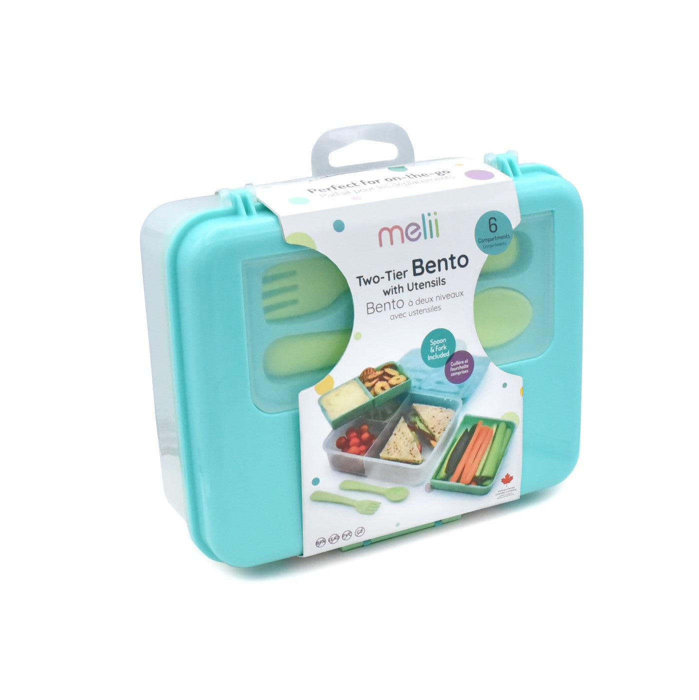 CUTIE PRANZ BENTO 2 NIVELE CU TACAMURI MELII BLUE MINT LIME [ps:8132b729-6f1d-473f-9738-10df14cc1c29]