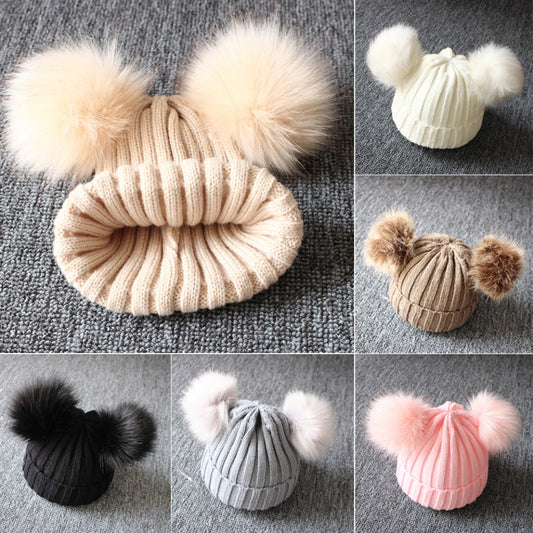 Caciulita Alex cu 2 pampoane Drool (Culoare: Crem) [ps:4c64350a-3722-4986-9353-cb3d4fecd823]