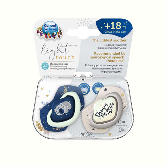 Suzeta Simetrica din Silicon +18 Luni, 2 Buc,Fosforescenta Sleepy Koala,22/660_Blu, Canpol babies [ps:a8cbf8cf-5d9a-4342-b0d3-a04d14361635]